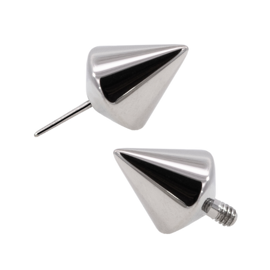 Junipurr titanium spikes threadless decorative end, polished titanium product photograph