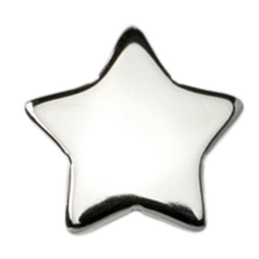 Junipurr Titanium Star, 3.25mm, polished titanium threadless decorative end