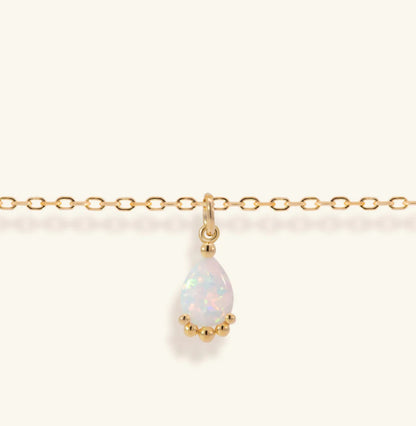 Junipurr Viera synthetic opal pendant bracelet with bead accents, product view.
