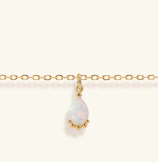 Junipurr Viera synthetic opal pendant bracelet with bead accents, product view.
