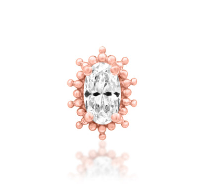 Junipurr Vision solid 14k gold statement decorative end, product view.