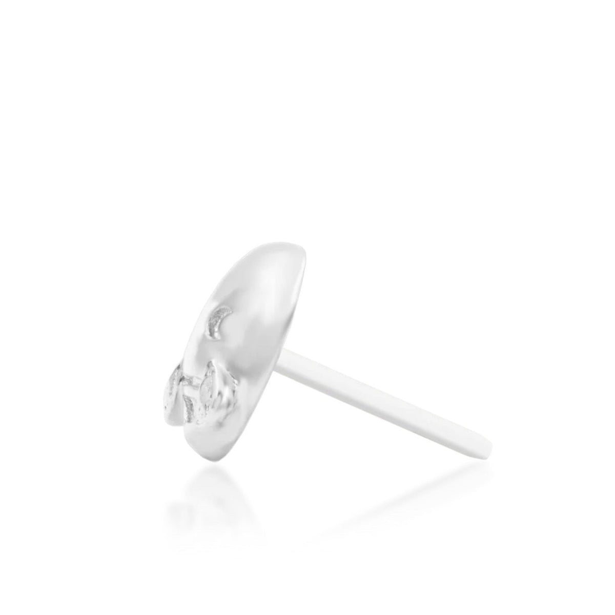 Junipurr You did what?! ROFL solid 14k white gold laughing emoji threadless end with tears, side profile.
