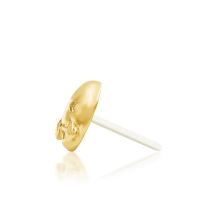 Junipurr You did what?! ROFL solid 14k yellow gold laughing emoji threadless end with tears, side profile.
