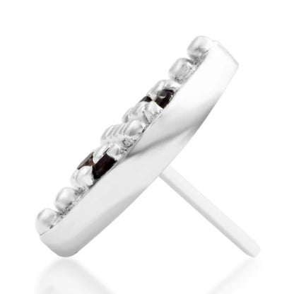 Junipurr Zahara solid 14k white gold smoky quartz threadless end, side profile