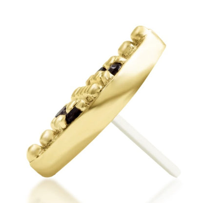 Junipurr Zahara solid 14k yellow gold smoky quartz threadless end, side profile