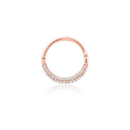 Junipurr Opulence 14k rose gold pavé clicker set with cubic zirconia stones