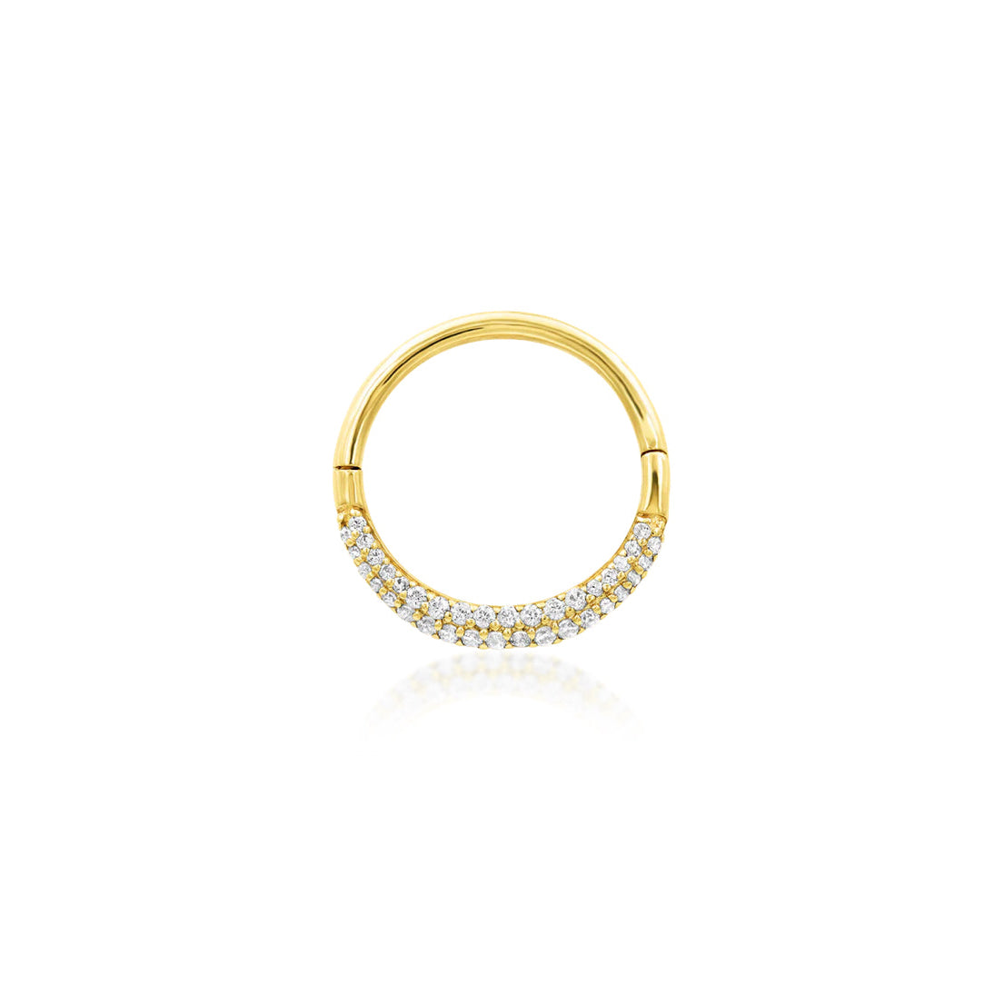 Junipurr Opulence 14k yellow gold pavé clicker set with cubic zirconia stones