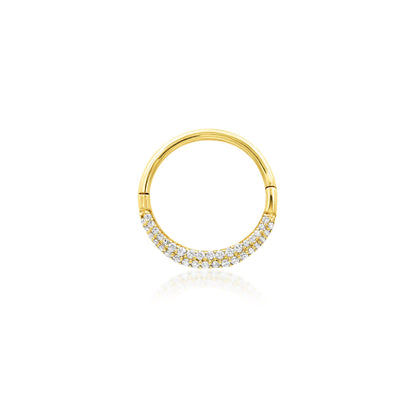 Junipurr Opulence 14k yellow gold pavé clicker set with cubic zirconia stones