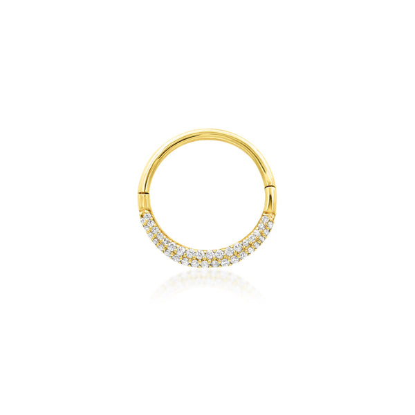 Junipurr Opulence 14k yellow gold pavé clicker set with cubic zirconia stones