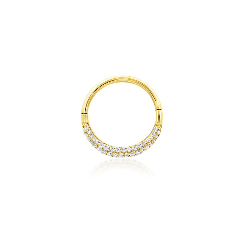 Junipurr Opulence 14k yellow gold pavé clicker set with cubic zirconia stones