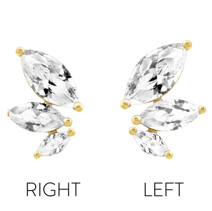 Junipurr Malice graduated marquise CZ earring styled in a curated helix piercing