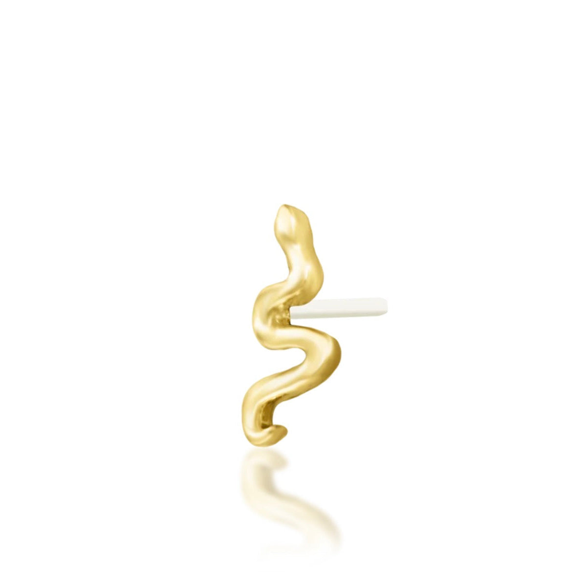 Junipurr Noodle minimal snake threadless end measuring 2.8mm wide by 4.9mm high