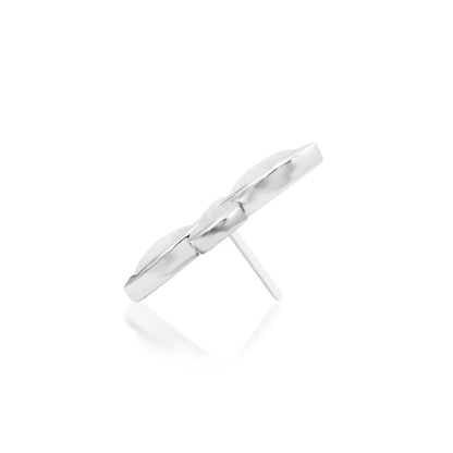 Angled white gold moonstone cluster with an elongated radiating design
