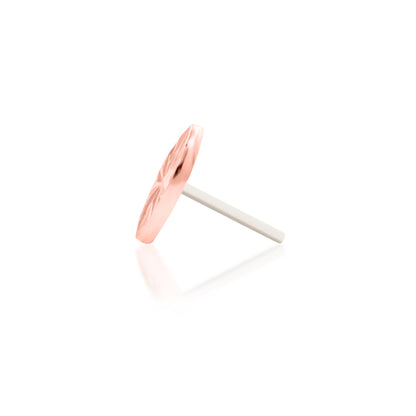 Petite gold piercing jewellery in 14k rose gold, featuring Junipurr Laser Marquise in the smaller size
