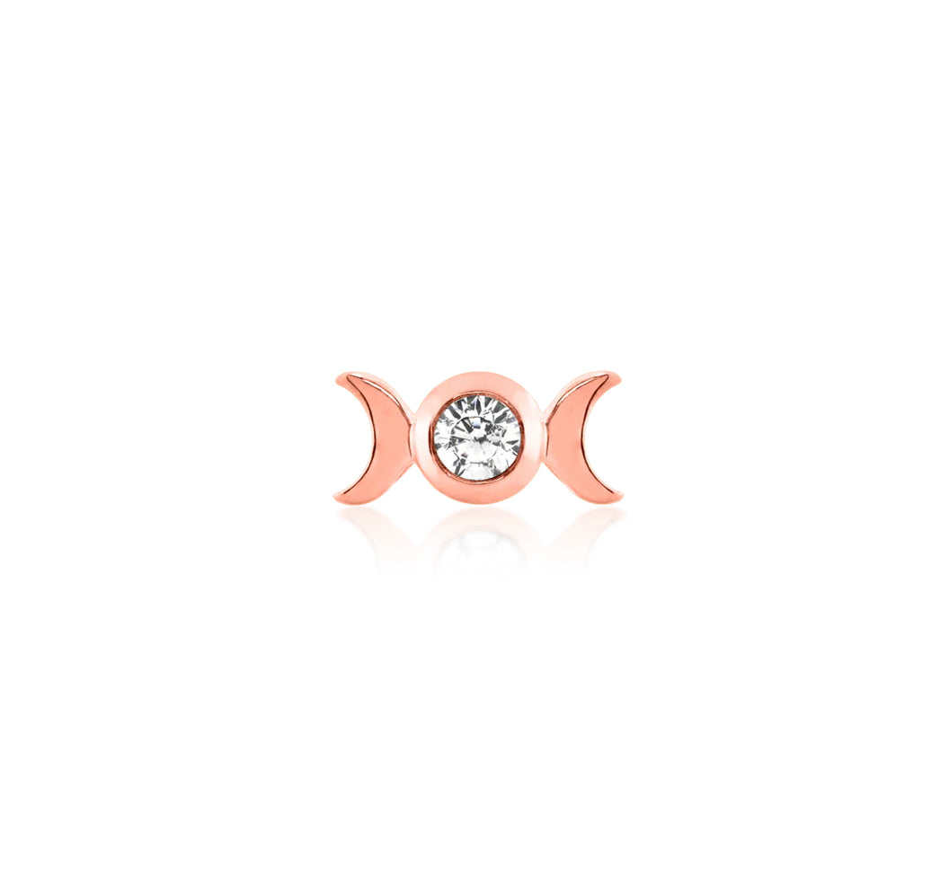 Junipurr Tauriel rose gold cartilage jewellery with crescent moon details
