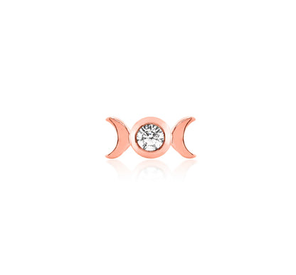Junipurr Tauriel rose gold cartilage jewellery with crescent moon details