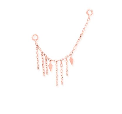 Junipurr Sloane chain piercing charm in solid 14k rose gold