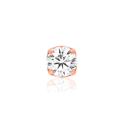 Junipurr Prong-Set CZ nose stud in solid 14k rose gold