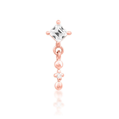 Junipurr Soar rose gold helix earring featuring 2mm and 0.8mm White CZ accents