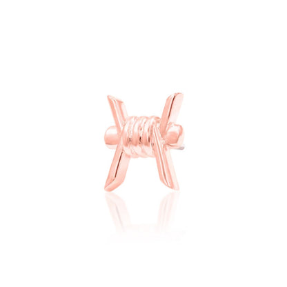     Rose gold flat-back stud featuring an edgy barbed wire motif