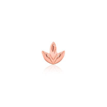 Junipurr Dr. Bloom flower tragus stud in softly polished solid 14k rose gold