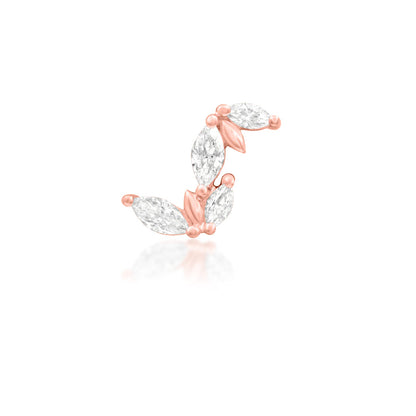 Junipurr Bombshell rose gold flat earring set with four marquise-cut White CZ stones