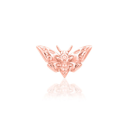    Junipurr Deaths-Head Moth rose gold helix earring with a sculpted winged silhouette