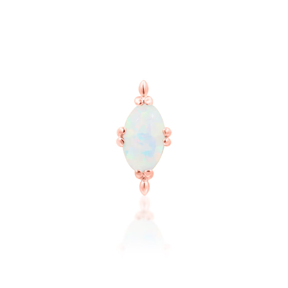 Junipurr Xara rose gold opal helix earring with polished decorative beads