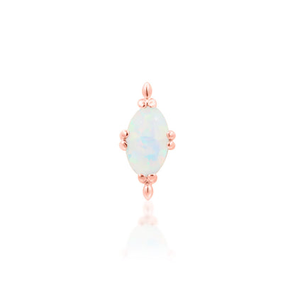 Junipurr Xara rose gold opal helix earring with polished decorative beads