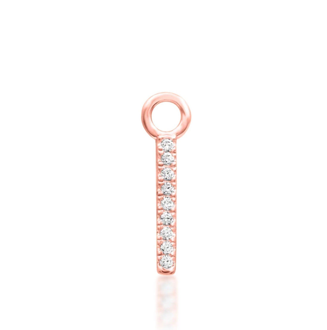 Junipurr Spotlight rose gold helix earring featuring a linear pavé CZ design
