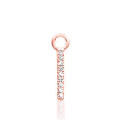 Junipurr Spotlight rose gold helix earring featuring a linear pavé CZ design