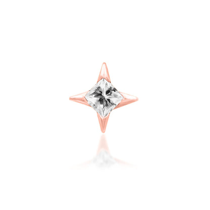 Junipurr Corvin rose gold star helix earring with a white CZ gemstone