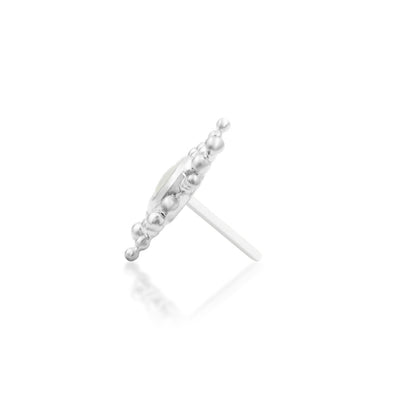 Side view of Junipurr Ruth showing its sculptural white gold gemstone setting