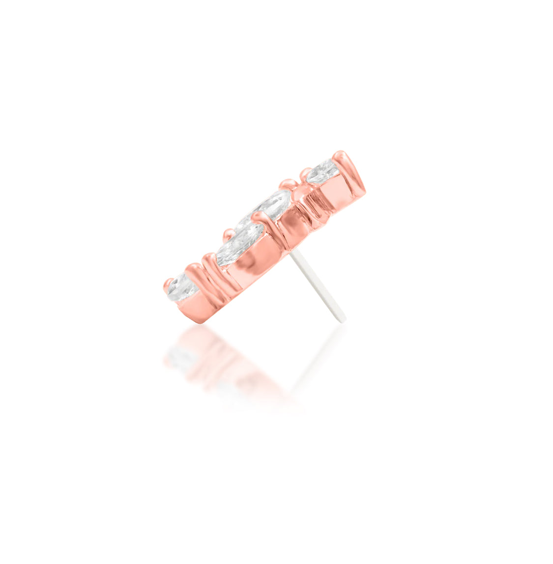 Sculptural rose gold cartilage cluster with an elongated four-stone White CZ design