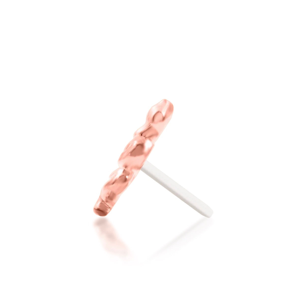 Sculptural rose gold snake cartilage jewellery with smooth curves and a gemstone-free finish