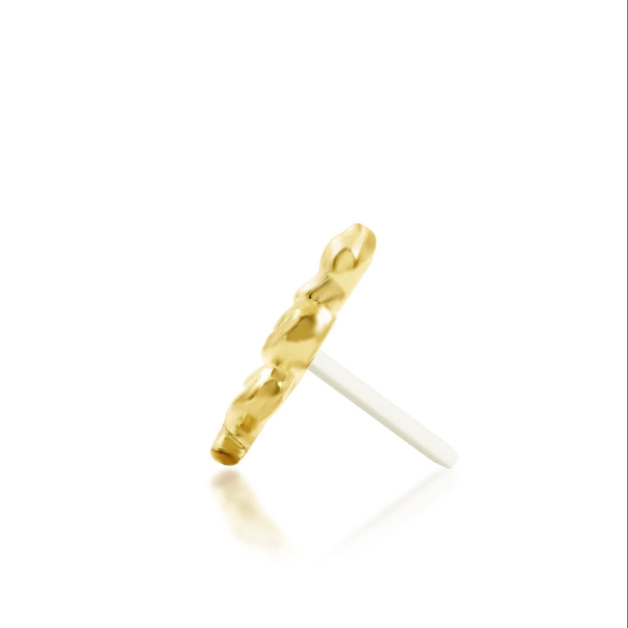 Small snake helix earring in polished 14k yellow gold with graceful sculpted curves