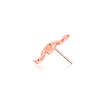 Elongated rose gold snake decorative end suited to conch styling where placement and anatomy allow.