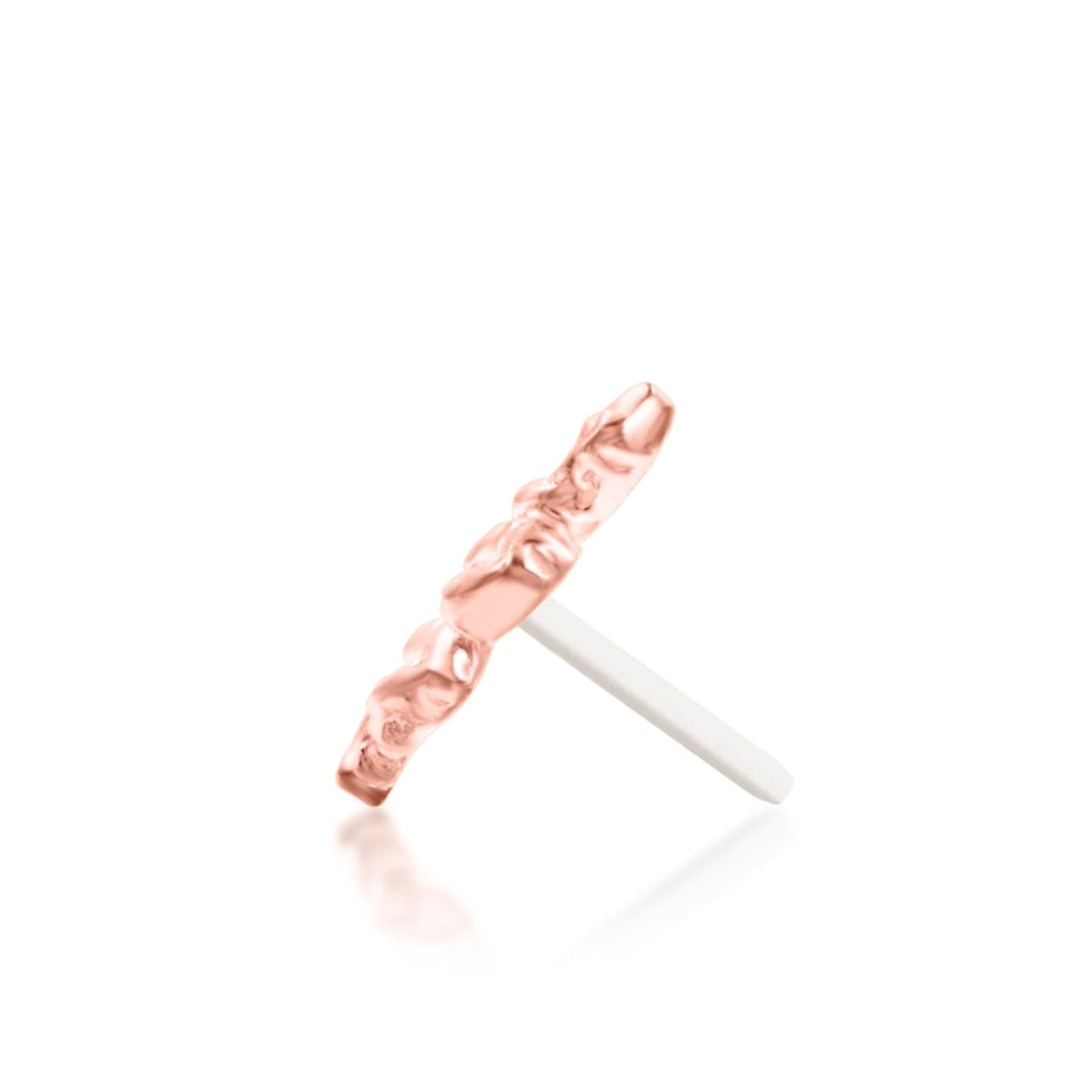 Solid gold animal jewellery in rose gold, featuring Junipurr’s gemstone-free hammered snake design.