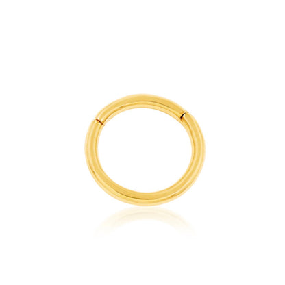 Solid gold clicker ring in 14k yellow gold with a smooth polished finish.