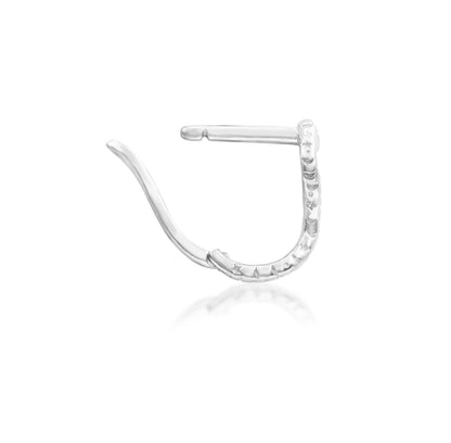 Solid gold piercing jewellery in 14k rose gold, featuring the engraved Dusa serpent ring.