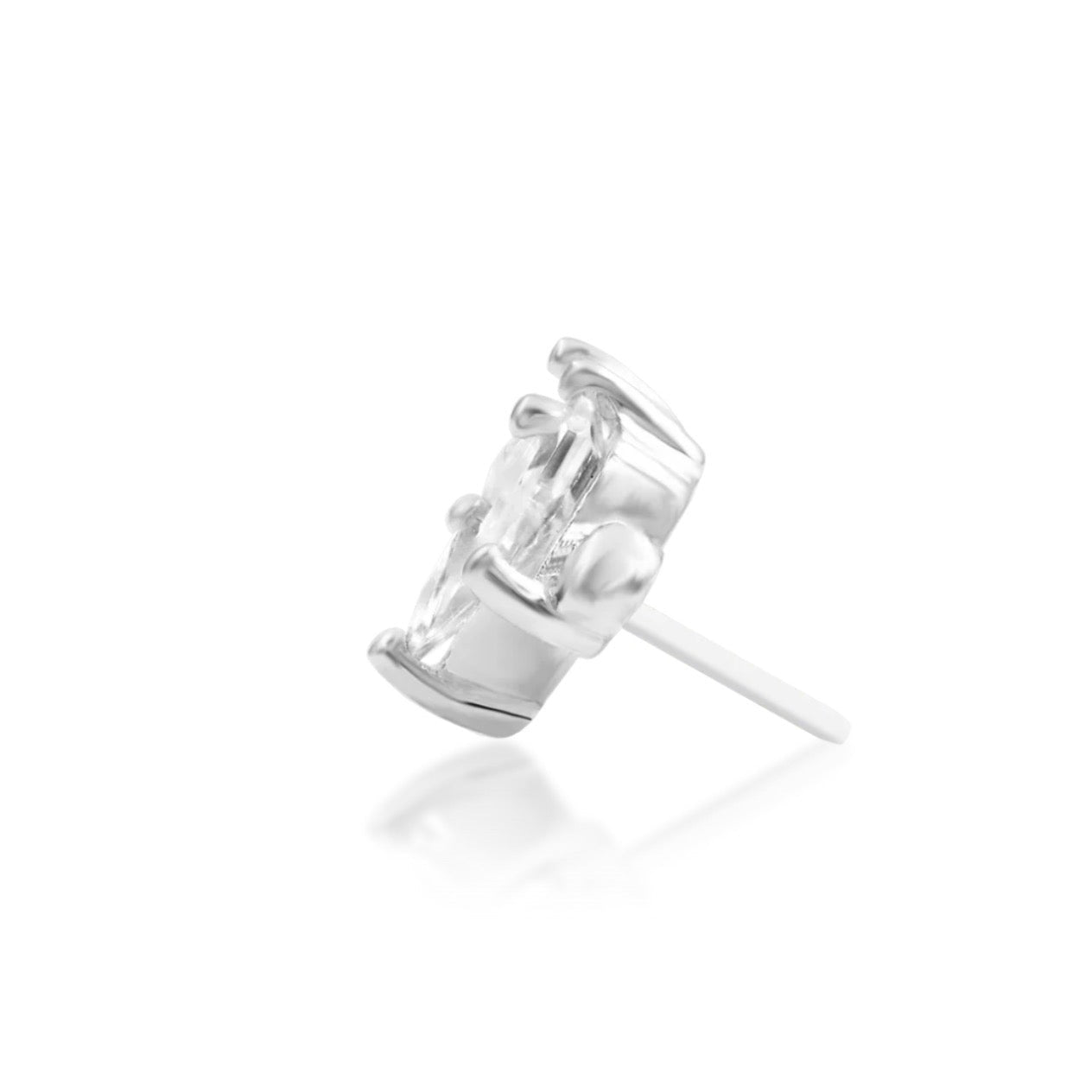 Statement conch jewellery in solid 14k white gold with a contoured white CZ design