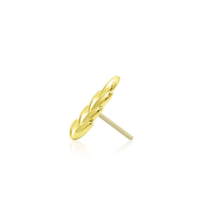 Statement leaf earring in 14k yellow gold with an 8.6mm gemstone-free botanical design.
