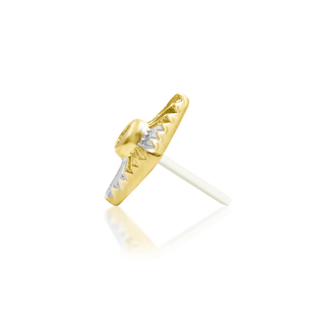     Two-tone 14k gold threadless end featuring a petite round white CZ