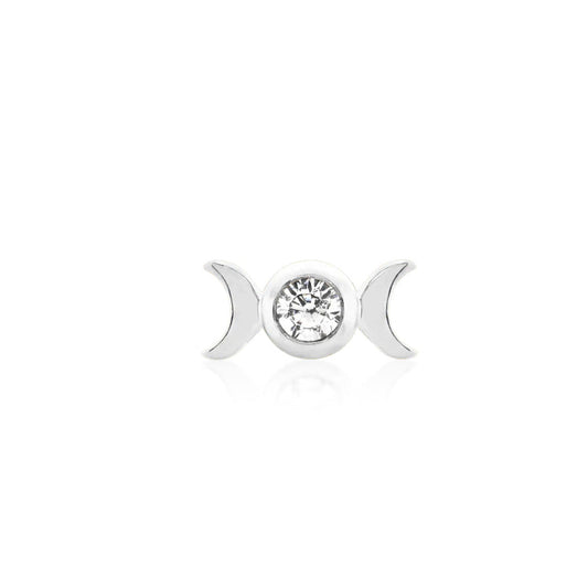 Junipurr Tauriel gold cartilage jewellery with crescent moons and a bezel-set CZ