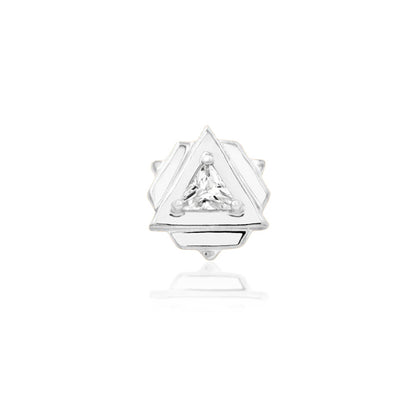 Junipurr Carrie white gold cartilage stud with a triangular cubic zirconia
