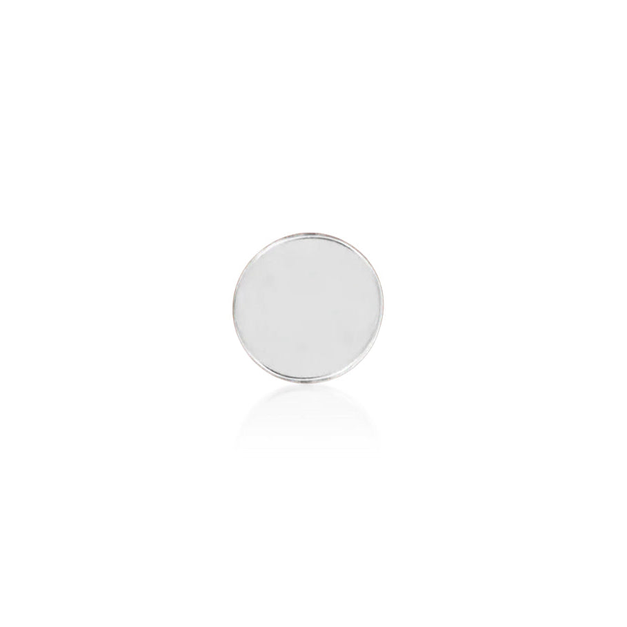     Junipurr Gold Disk white gold flat-back earring in a minimal round design