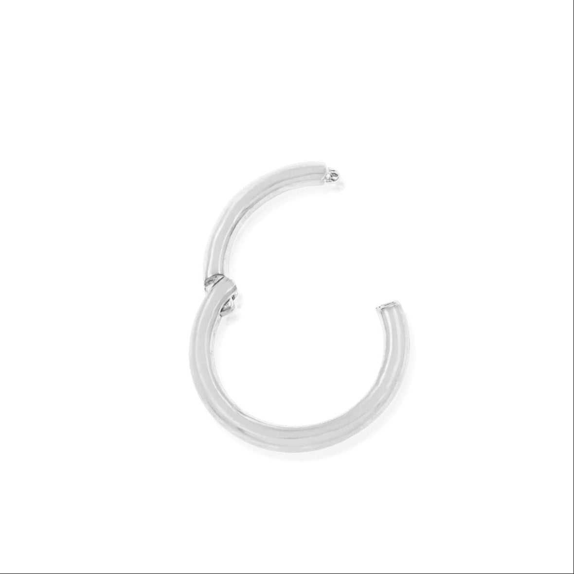 White gold helix clicker ring in a classic minimalist design.