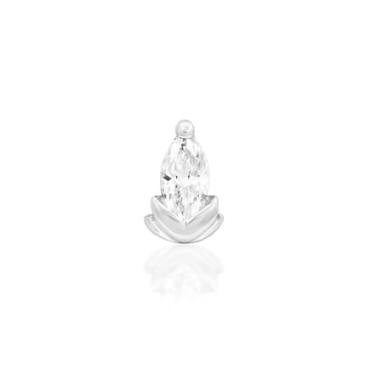 Junipurr Uma white gold nose stud with a delicate White CZ
