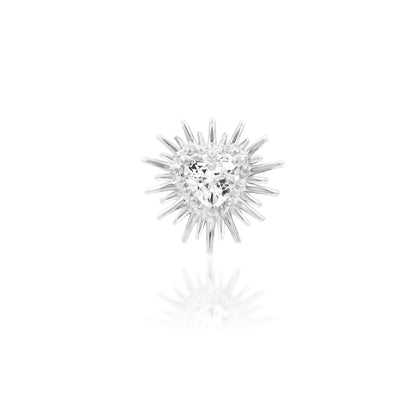 Junipurr Heartbreak white gold piercing jewellery with a heart-shaped cubic zirconia