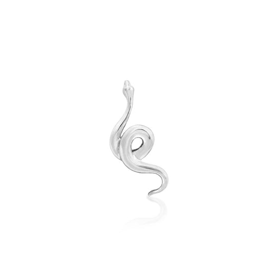 Junipurr Snake ear climber in solid 14k white gold with a sleek gemstone-free design
